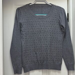Gray Studded Women's Sweater